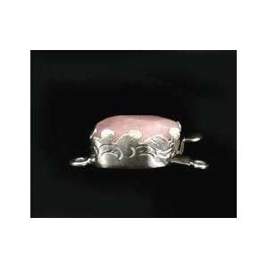  MORGANITE FACETED STERLING CLASP TIBETAN SETTING 