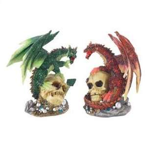  Fire and Earth Dragon Statues