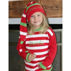  personalized christmas striped name sweater