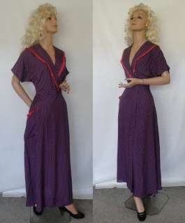 DEADSTOCK Vintage 50s HOLLYWOOD Pinup Lucy Polka Dot Lounging Dressing 