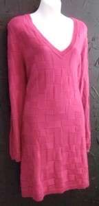 MICHAEL KORS magenta pink Vneck sweater dress NEW XL  
