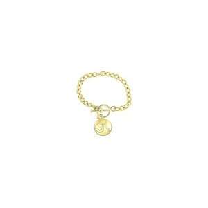 ZALES Diamond Accent 14K Gold Vermeil Initial Disc Toggle Bracelet (1 
