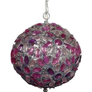  Molly N Me Fuchsia And Silver Flower Jeweled Orb Toys 