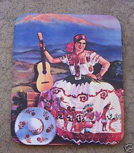 Mexican Cowgirl Mousepad   Girl with Guitar   Nice  
