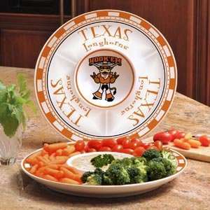  Texas Longhorns Ceramic Chip and Dip Server Kitchen 