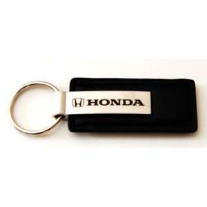 Honda Logo Black Leather Official Licensed Keychain Key Fob Ring