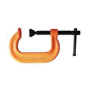 Westward 10D501 C Clamp, 6 In, 4 1/16 In Deep, Orange  