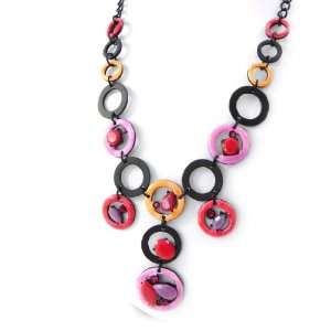  Necklace french touch Mélusine red pink. Jewelry