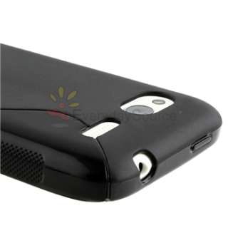 Black Soft Gel Skin TPU S Line Wave Case Cover For HTC Radar 4G  