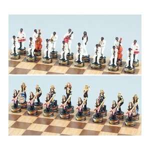 Rock & Roll And Jazz Chess Set, King3 1/4   Chess Chessmen  