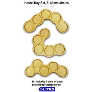  Hordes Tray Set 5 40mm Circular Bases (3) Toys & Games