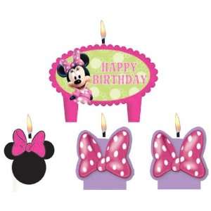  Disney Minnie Mouse Bows Mini Molded Cake Candles 4 Pack 