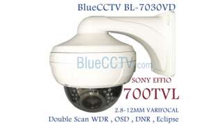 700TVL SONY EFFIO VANDAL RESISTANT CCTV IR DOME CAMERA 30 IR LEDS UPTO 