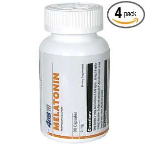  4Ever Fit Melatonin , 3 milligram, 90 Capsules (Pack of 4 