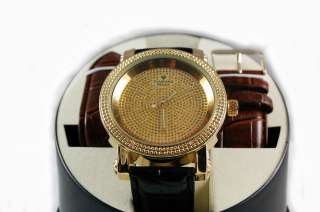   Big Face Pave Watch Gold Cut techno jojo style bling icey  