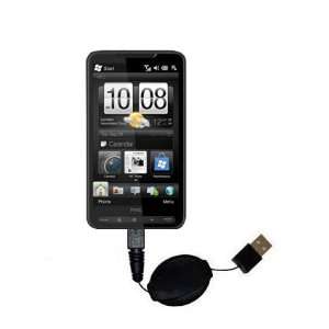  Retractable USB Cable for the HTC HD3 with Power Hot Sync 