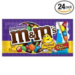 Ms Dark Chocolate with Peanut Candy, 24 Count Bar (Pack of 24 
