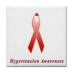  Hypertension Awareness Ribbon Tile Trivet 