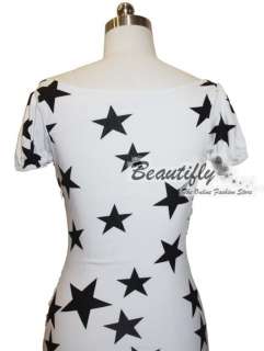   White& Lace Stars Spandex Formal Leisure Ball Cocktail Dresses  