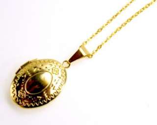   Oval Locket Pendant Necklace Charm & Chain Memory Photo Picture  