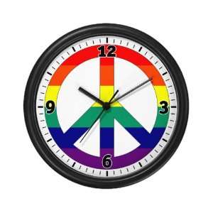  Wall Clock Rainbow Peace Symbol Sign 