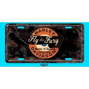   Graphics Harley Davidson Fly the Fury Distressed Stamped Metal Tag
