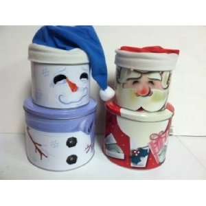  STACKING CHRISTMAS CHARACTER COOKIE TINS