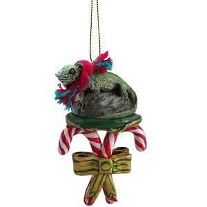  Iguana Candy Cane Christmas Ornament