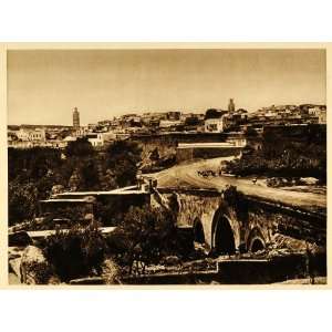  1924 Meknes City Panorama View Morocco Photogravure 
