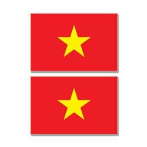 Vietnam Country Flag   Sheet of 2   Window Bumper Stickers