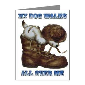   Note Cards (10 Pack) My Dog Walks All Over Me Puppy 