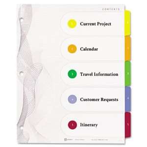  New Designer Ready Index Dividers Multicolor 5 Tab Case 