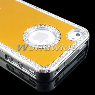   Aluminum/Bling Diamond/Silver Chrome Hard Case Cover For iPhone 4G 4S