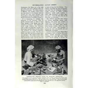    c1920 WOODEN LATHE JAVANESE OPERATIVES INDUSTRY MEN