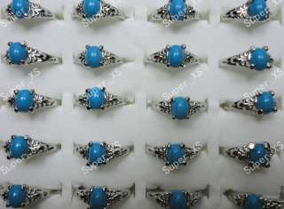 wholesale jewelry lots 50pcs blue Malay Jade silver plated rings free 