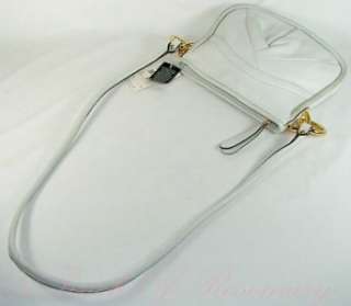 Makowsky Kiev Leather Crossbody Bag Purse White  