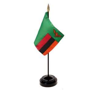 Zambia Flag 4X6 Inch Mounted E Gloss Patio, Lawn & Garden