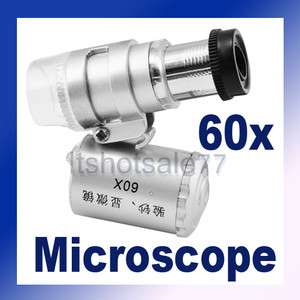 Mini 60X Jewelry Loupe LED Light Magnifier Microscope  