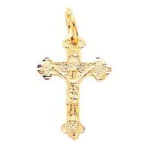  10K Gold INRI Crucifix Charm Jewelry