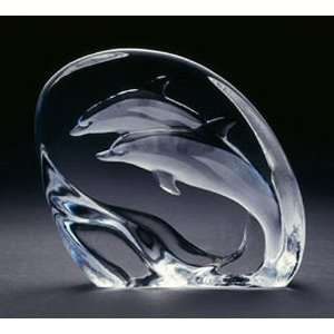   Swimming Etched Crystal Sculpture by Mats Jonasson