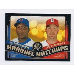  2008 SP Authentic Marquee Matchups #20 Alfonso Soriano and 