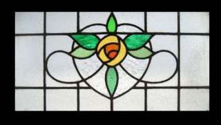 SPECTACULAR GOLD MACKINTOSH ROSE STAINED GLASS WINDOW  