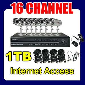 16CH Channel CCTV Outdoor Security Camera DVR System with 1TB Hard 