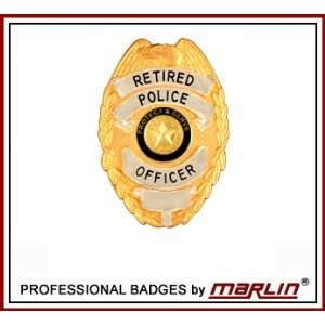   Officer 2 Tone Gold Badge 3 X 2 1/16 By Marlin 