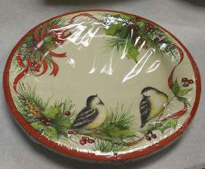 COATED RIBBONS OF HOLLY LUNCHEON PLATES  