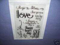 STAMPENDOUS RUBBER STAMP CLEAR LOVE MESSAGES SET  