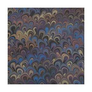  Crepaldi Marbled Paper   Blue and Brown Peacock Arts 