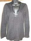 ANN TAYLOR Gray Merino Wool V Neck Sweater sz XL  