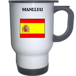  Spain (Espana)   MANLLEU White Stainless Steel Mug 