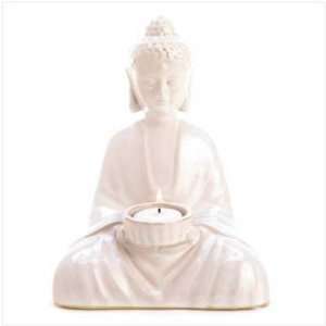 Ivory White Buddha Statue Tealight Candleholder Figure 